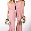 ABIGAIL One Shoulder Maxi Column Dress - Dusty Pink