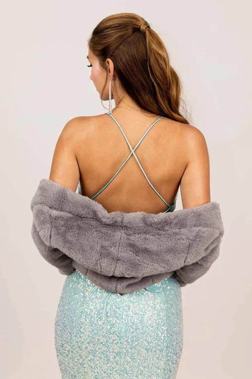 Adrianna Faux Fur Jacket - Grey