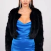 Alessia Shaggy Faux Fur Jacket - Black