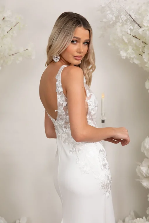 ANDREA Crepe Gown in Ivory