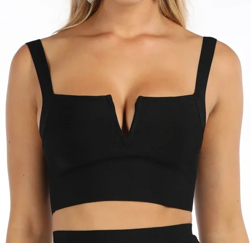 Angeline Bandage Crop Top - Black