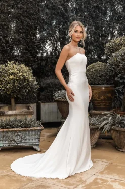 Angelisa Strapless Satin Gown - Ivory
