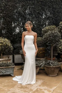 Angelisa Strapless Satin Gown - Ivory