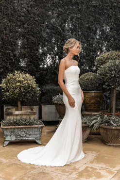 Angelisa Strapless Satin Gown - Ivory