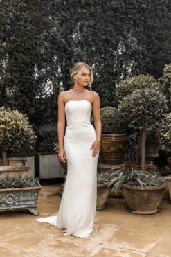 Angelisa Strapless Satin Gown - Ivory