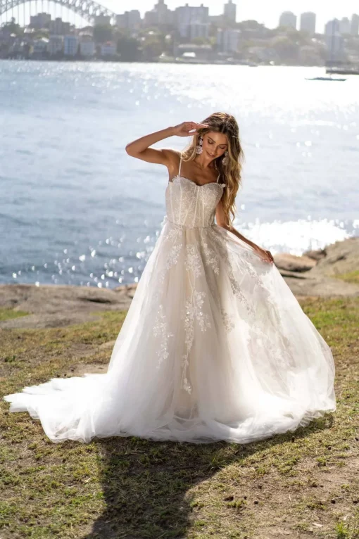ANISSA Gown in Ivory/Champagne