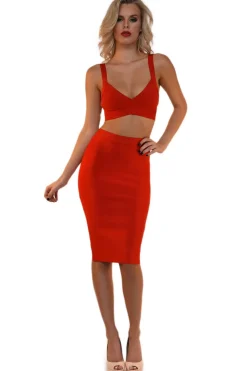 Ariana Two-Piece Set in Red