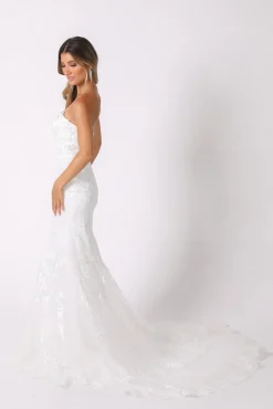 Ariyah Strapless Lace Wedding Gown - Ivory