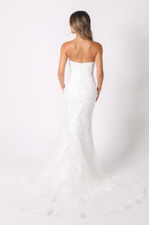 Ariyah Strapless Lace Wedding Gown - Ivory
