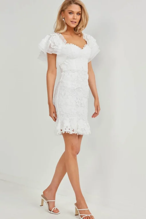 BEATA Mini Lace Dress - White