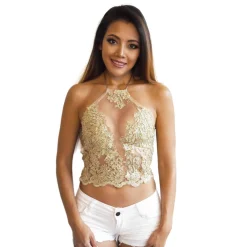 Belle Lace Top - Gold