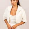 Carmela Faux Fur Collar Jacket - White