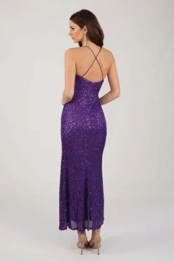 Clarice Sequin Maxi Dress - Purple