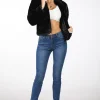 Cropped Faux Fur Coat - Black