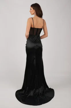 CRYSTAL Corset Gown - Black