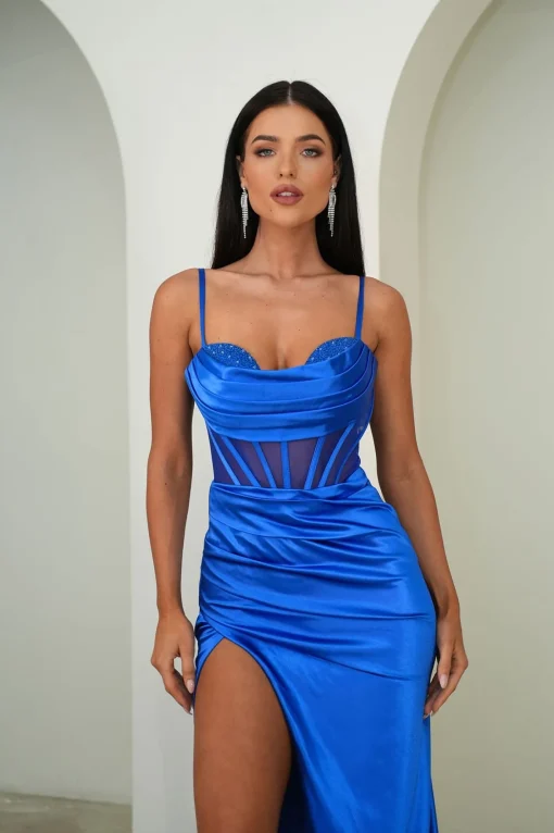 CRYSTAL Corset Gown - Royal Blue