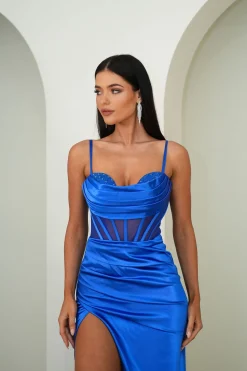 CRYSTAL Corset Gown - Royal Blue