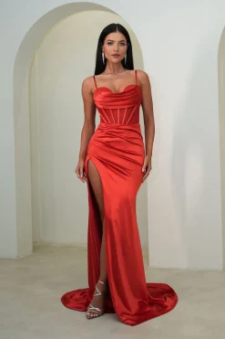 CRYSTAL Corset Gown - Scarlet Red