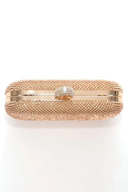 Esme Diamante Clutch Bag - Rose Gold