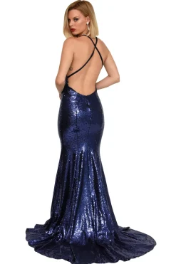 Estelle Gown - Navy (L & XL - Clearance Sale)