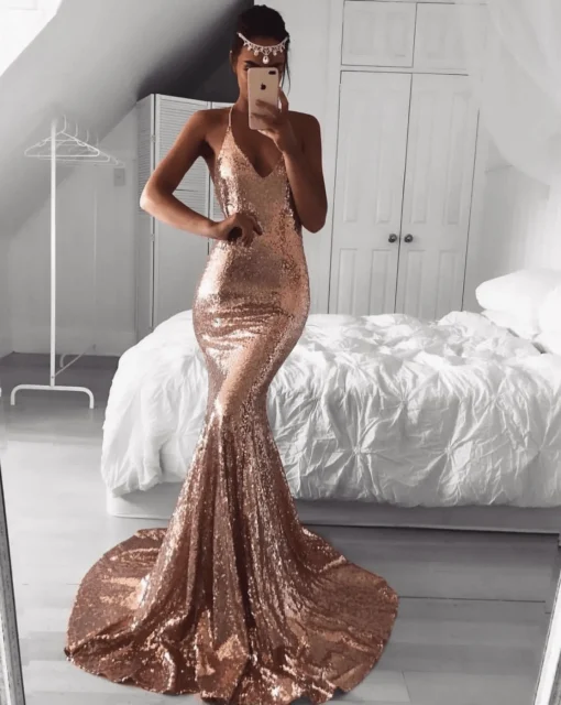 Estelle Gown - Rose Gold (L & XL - Clearance Sale)