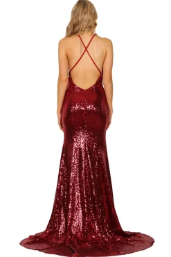 Estelle Gown - Wine (XL - Clearance Sale)