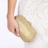 Esther Diamante Box Clutch Bag - Gold