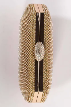 Esther Diamante Box Clutch Bag - Gold