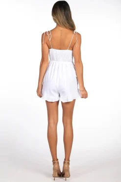 Faye Playsuit in White