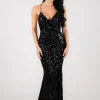 Fresiana Sequin Gown - Black