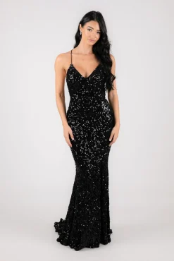 Fresiana Sequin Gown - Black