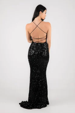 Fresiana Sequin Gown - Black