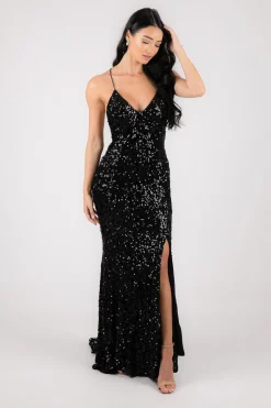 Fresiana Sequin Gown - Black