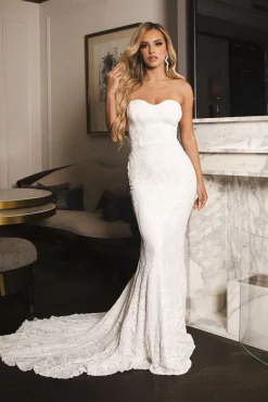 Gianna Gown Without Boned Bodice - White/White