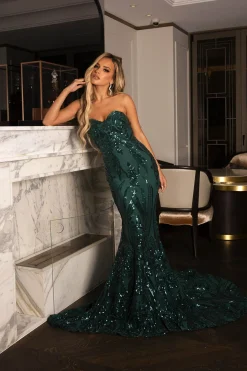 Gianna Gown Without Boned Bodice - Emerald