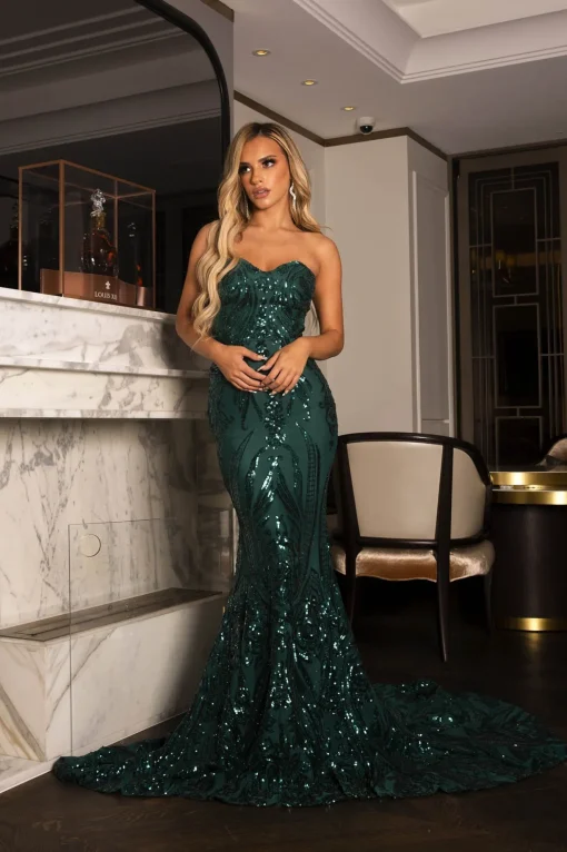 Gianna Gown Without Boned Bodice - Emerald