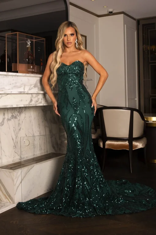 Gianna Gown Without Boned Bodice - Emerald