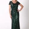 Greta Sequin Maxi Dress - Emerald Green