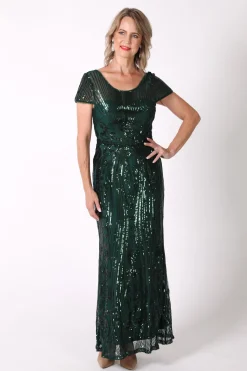 Greta Sequin Maxi Dress - Emerald Green
