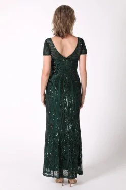 Greta Sequin Maxi Dress - Emerald Green