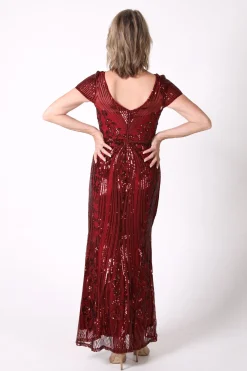 Greta Sequin Maxi Dress - Deep Red