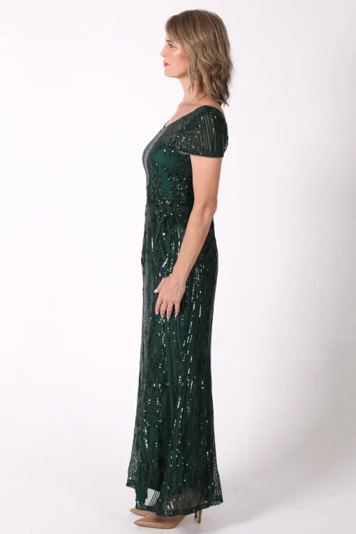 Greta Sequin Maxi Dress - Emerald Green