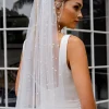 INES Pearl Embellished Long Wedding Veil