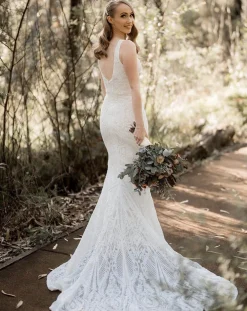 Kalani Pattern Sequin Gown - White/White