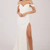 KALINA Satin Gown - Ivory
