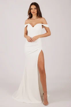 KALINA Satin Gown - Ivory