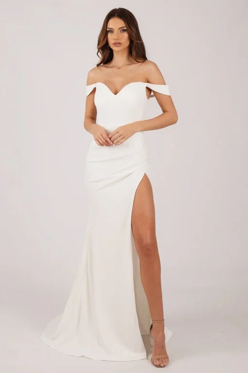 KALINA Satin Gown - Ivory