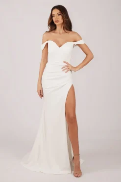 KALINA Satin Gown - Ivory