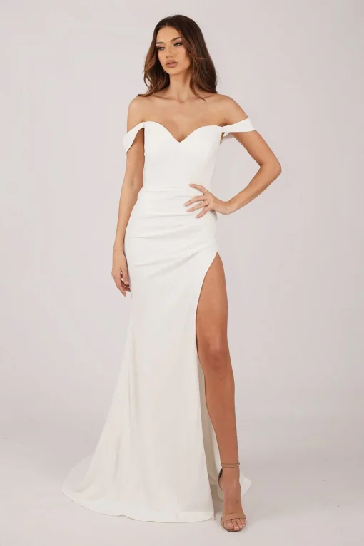 KALINA Satin Gown - Ivory