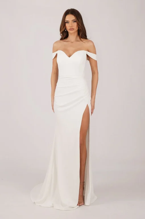 KALINA Satin Gown - Ivory